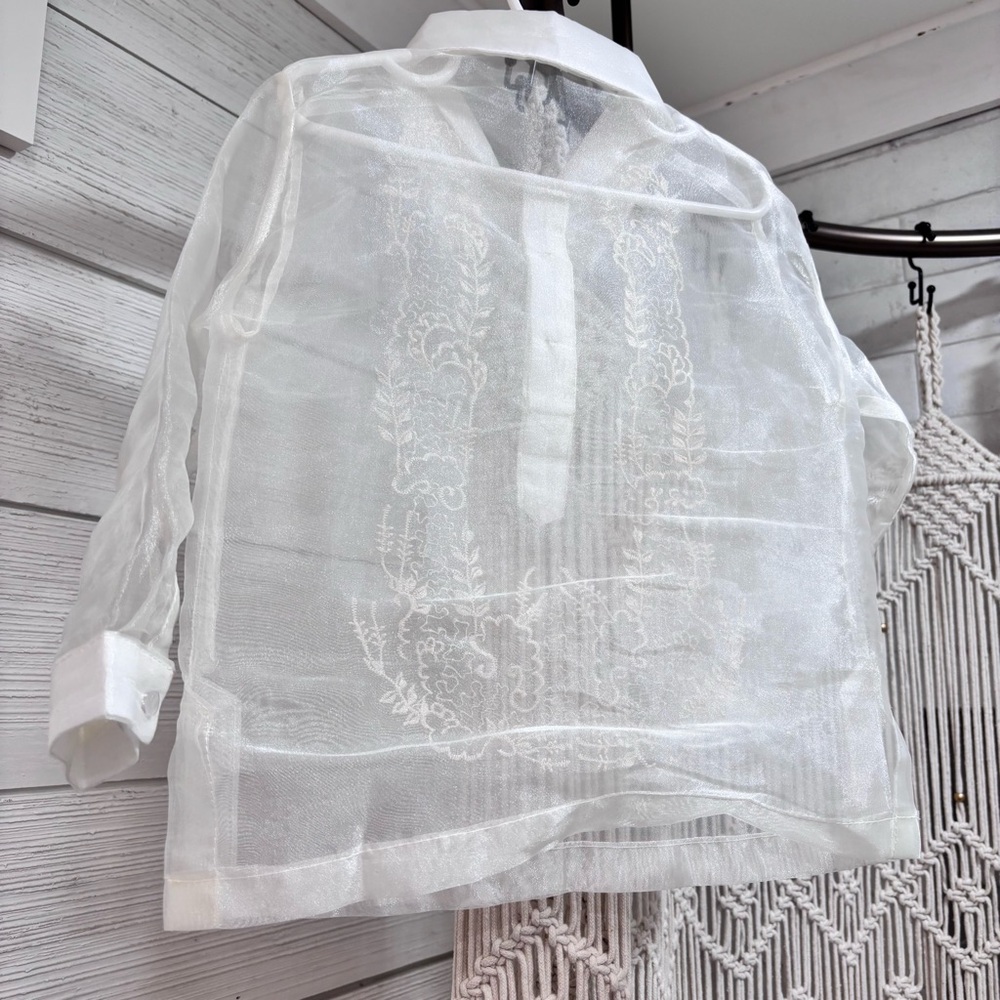 Toddler Boy's Filipino Philippines Barong Shirt 4T - Picture 2 of 4